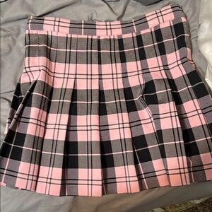 Plaid Pink and Black Women's Skirt